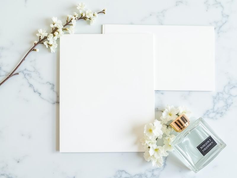 Luxury wedding scene with personalized perfume favors