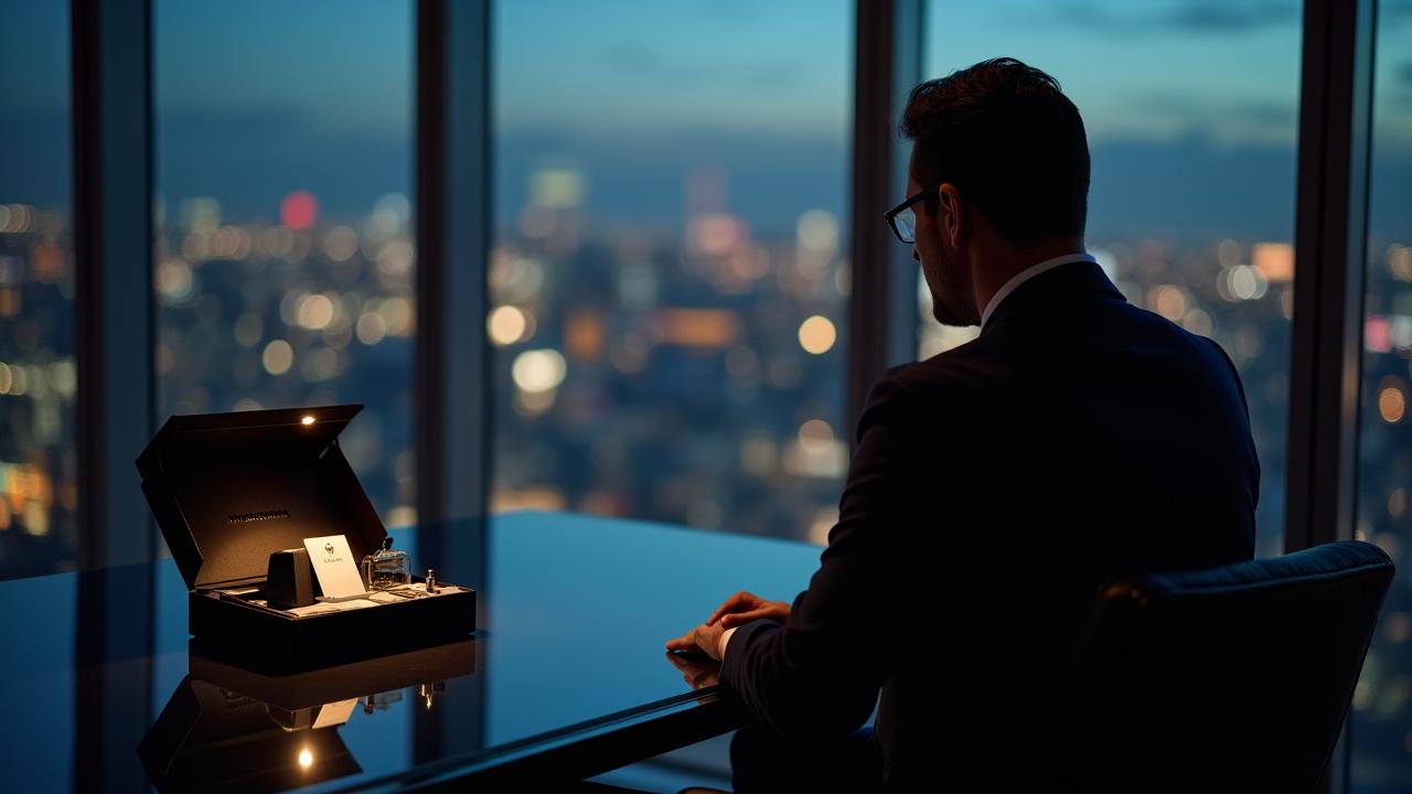 Luxury corporate gift presentation to executive