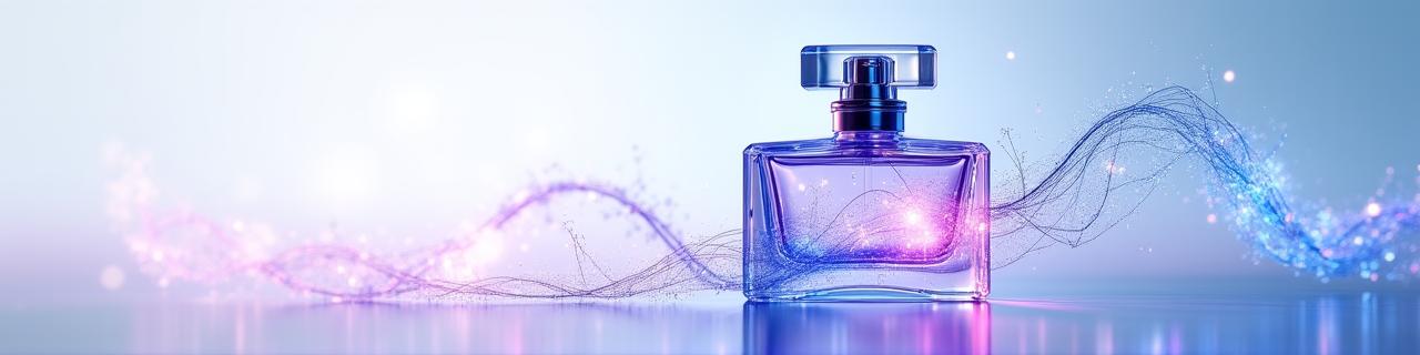 Artistic representation of secure encryption and artisanal perfume glass